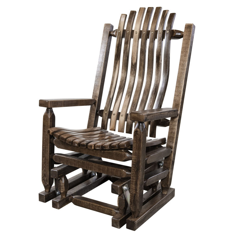 Loon Peak Homestead Collection Lodge Pole Pine Glider Rocker Wayfair